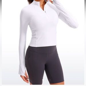 crz yoga cropped butterluxe half zip jacket